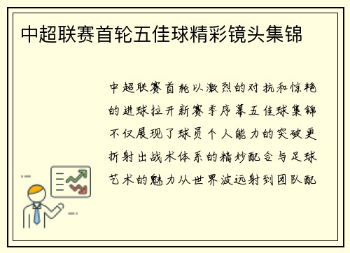 中超联赛首轮五佳球精彩镜头集锦